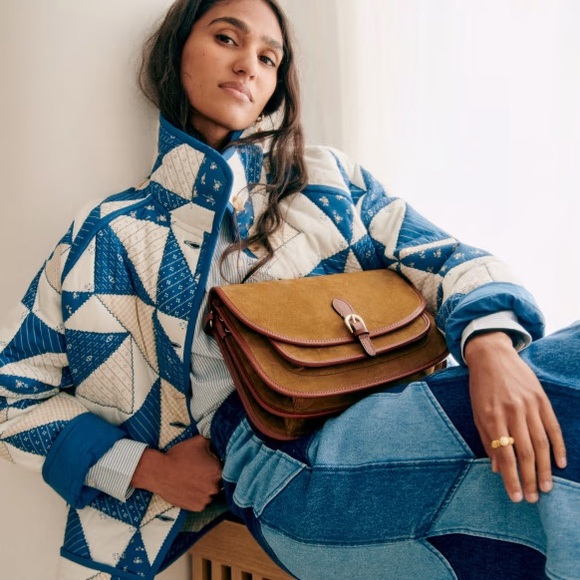 Sezane Blue and White Leopold Quilted Jacket - Picture 3 of 9